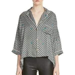 Maje Charline High/Low Silk Pajama Top Size Small
